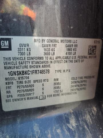 2015 CHEVROLET TAHOE K150 1GNSKBKC1FR748578