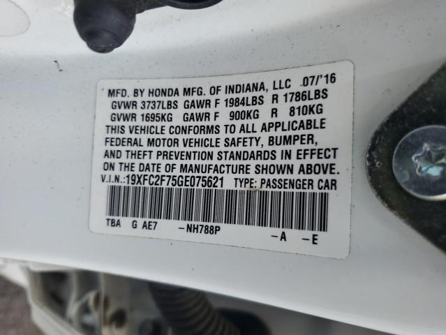 2016 HONDA CIVIC EX - 19XFC2F75GE075621