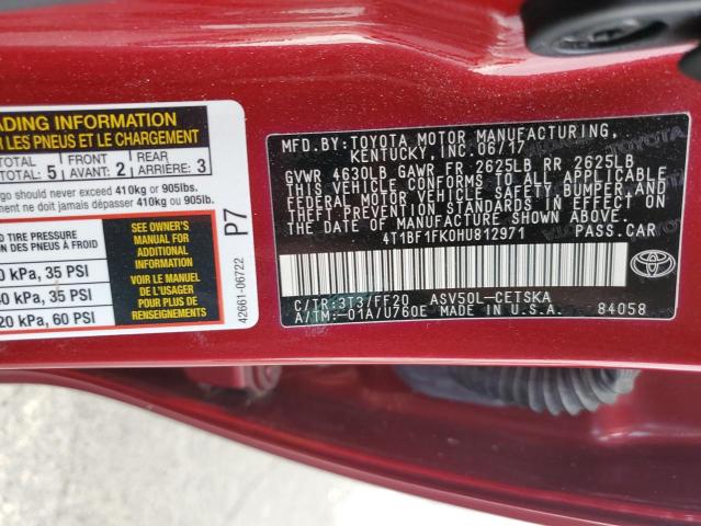 2017 TOYOTA CAMRY LE 4T1BF1FK0HU812971