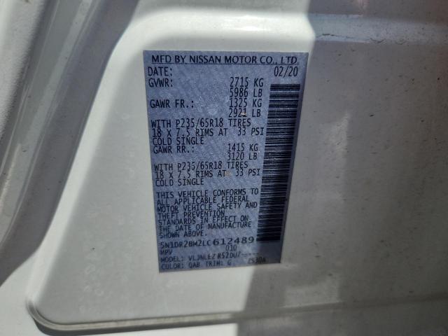 2020 NISSAN PATHFINDER 5N1DR2BM2LC612489