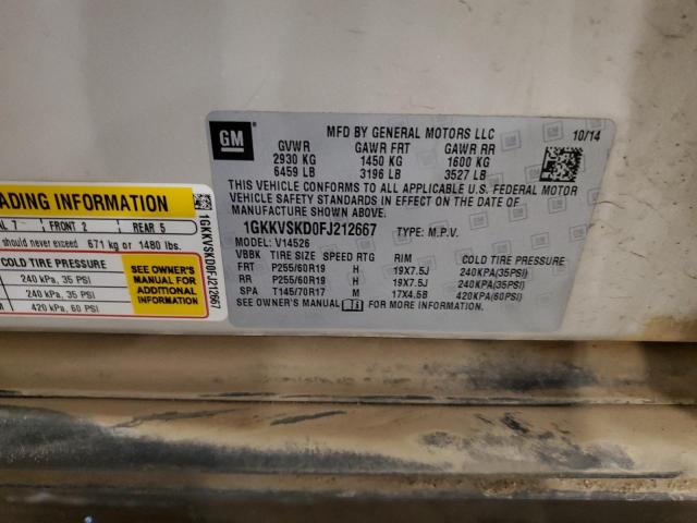 2015 GMC ACADIA SLT 1GKKVSKD0FJ212667