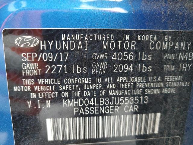 2018 HYUNDAI ELANTRA SP KMHD04LB3JU553513
