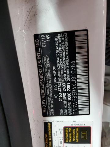 2019 MERCEDES-BENZ C 300 4MAT 55SWF8EB6KU310786
