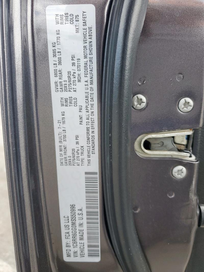 2021 RAM 1500 CLASS 1C6RR6GG0MS550996