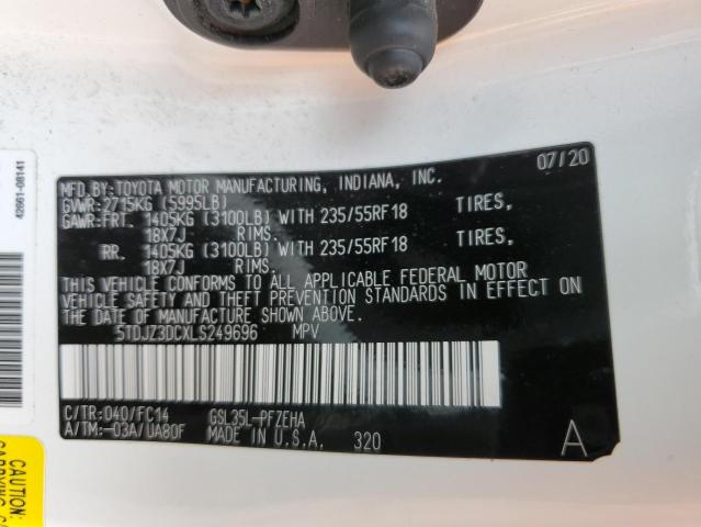 2020 TOYOTA SIENNA LE 5TDJZ3DCXLS249696