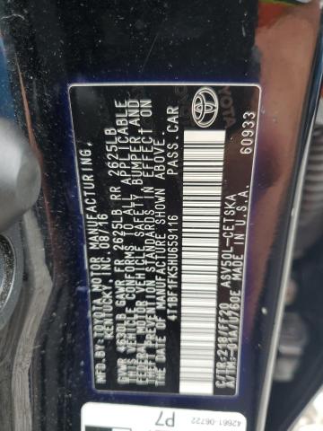 2017 TOYOTA CAMRY LE 4T1BF1FK5HU659116