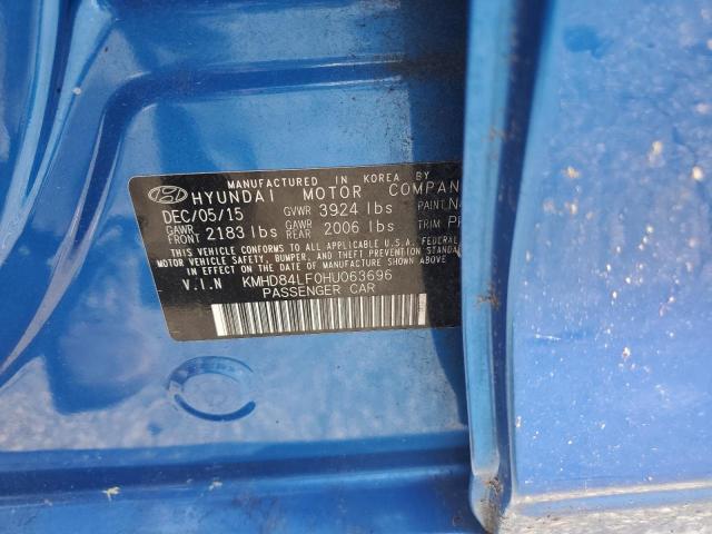 2017 HYUNDAI ELANTRA SE - KMHD84LF0HU063696