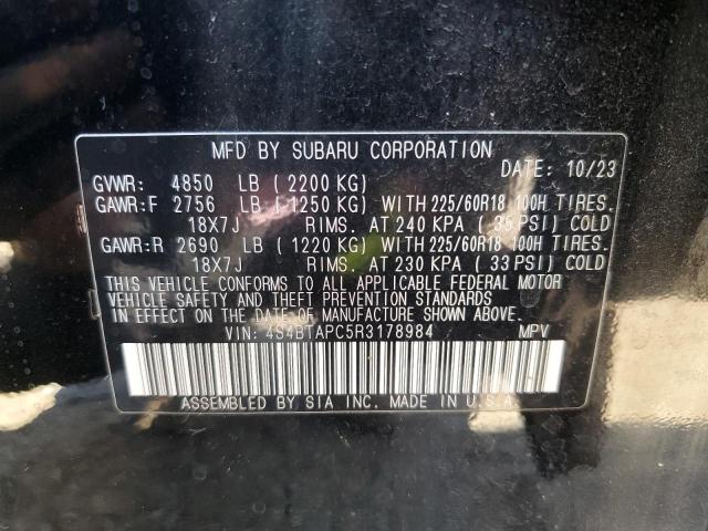 2024 SUBARU OUTBACK TO 4S4BTAPC5R3178984