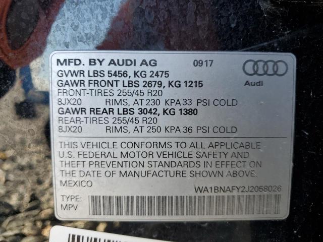 2018 AUDI Q5 PREMIUM WA1BNAFY2J2058026