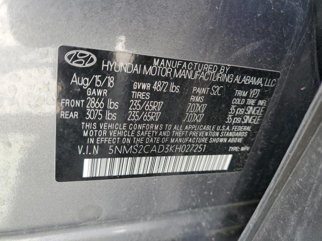 2019 HYUNDAI SANTA FE S - 5NMS2CAD3KH027251