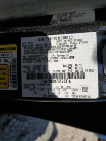 2015 FORD FUSION SE 1FA6P0HD6F5123316