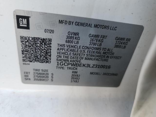 2020 CHEVROLET SILVERADO 1GCPWBEK3LZ310016