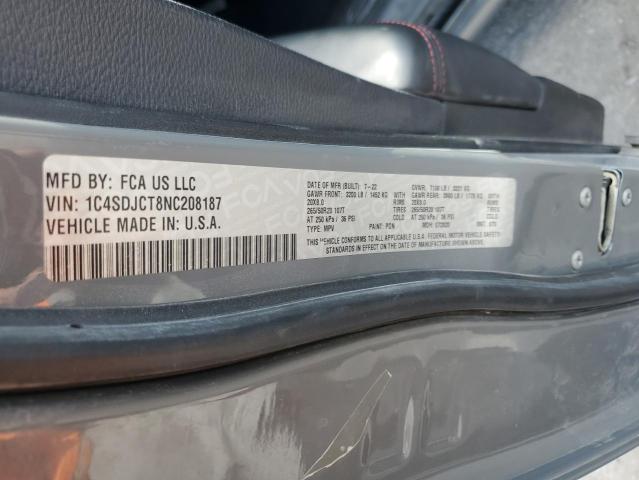 2022 DODGE DURANGO R/T 1C4SDJCT8NC208187