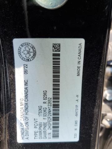 2022 HONDA CIVIC LX 2HGFE2F29NH122652