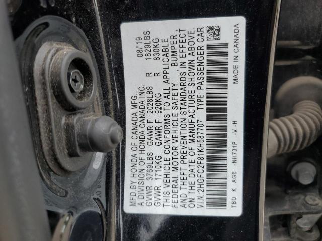 2019 HONDA CIVIC SPOR - 2HGFC2F81KH587707