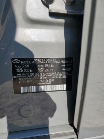 2021 HYUNDAI SONATA SEL 5NPEJ4J27MH065091