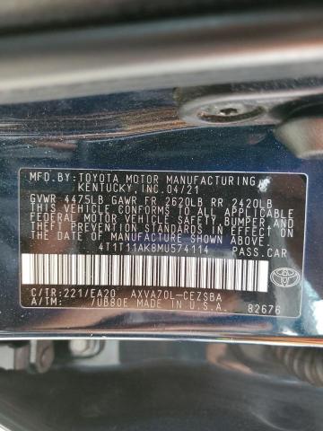2021 TOYOTA CAMRY SE 4T1T11AK8MU574114