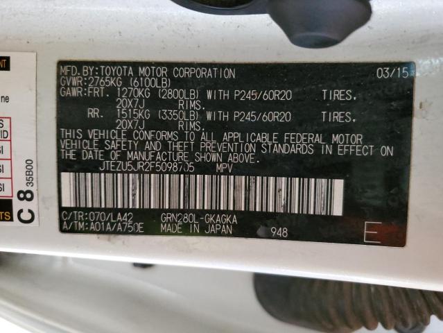 2015 TOYOTA 4RUNNER SR - JTEZU5JR2F5098705