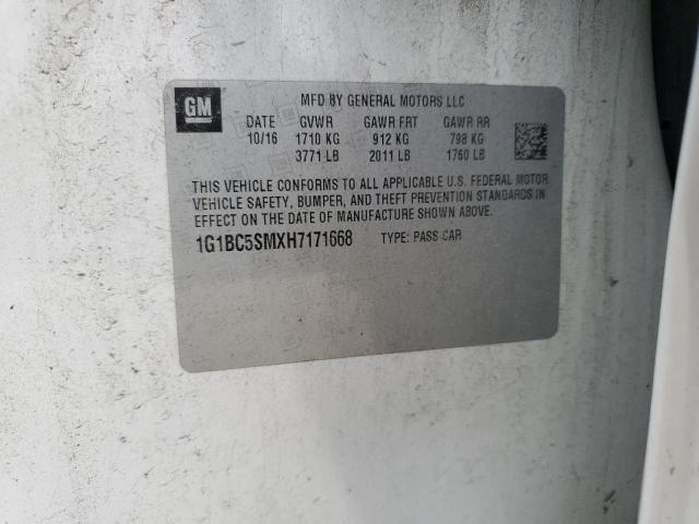 2017 CHEVROLET CRUZE LS 1G1BC5SMXH7171668