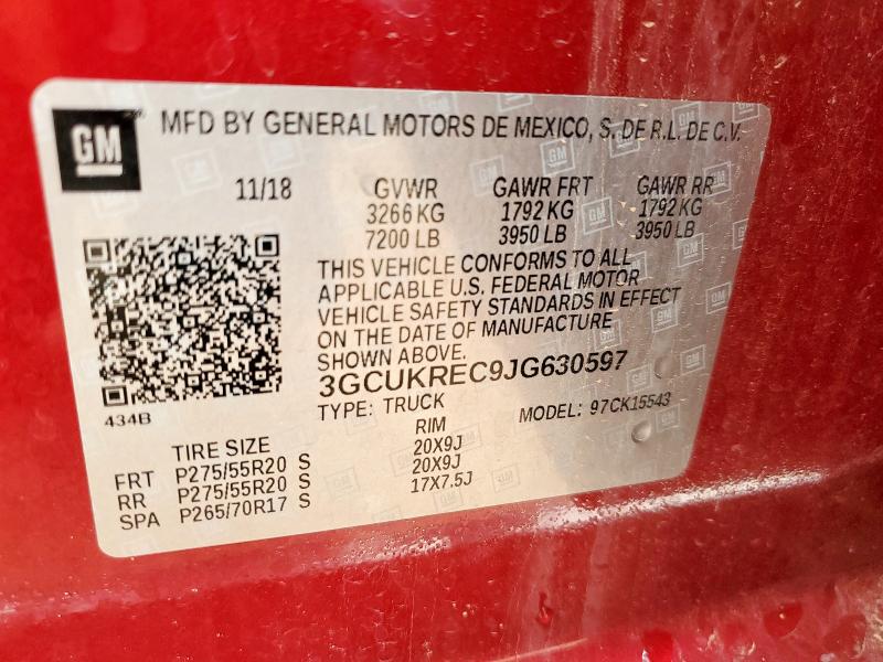 2018 CHEVROLET SILVERADO - 3GCUKREC9JG630597
