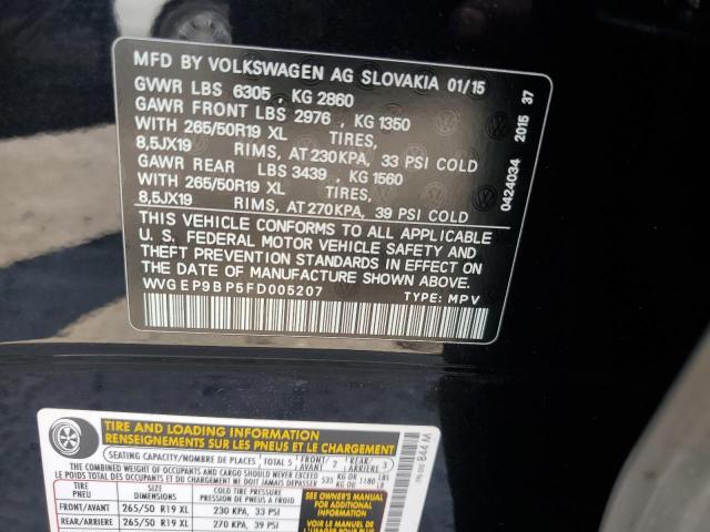 2015 VOLKSWAGEN TOUAREG V6 WVGEP9BP5FD005207