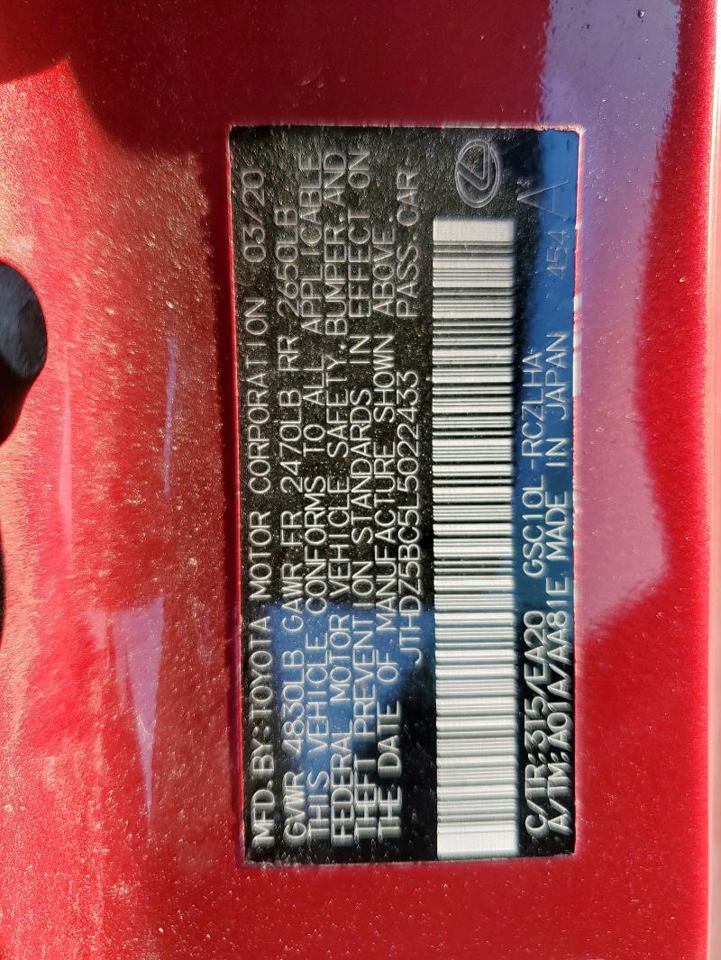 2020 LEXUS RC 350 JTHDZ5BC5L5022433