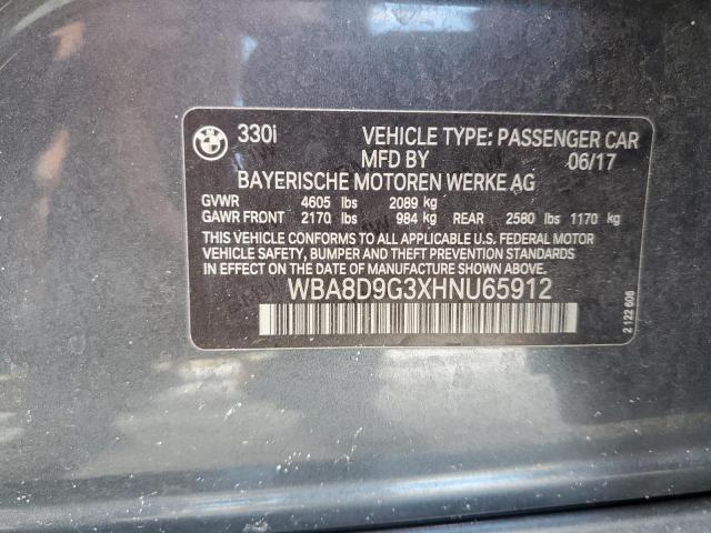 2017 BMW 330 XI WBA8D9G3XHNU65912
