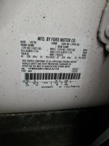 2021 FORD EXPLORER 1FMSK8BH1MGA32159