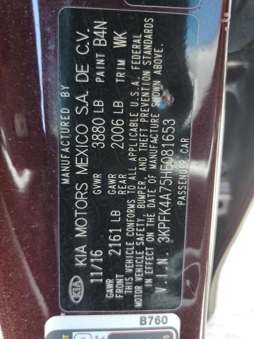 2017 KIA FORTE LX 3KPFK4A75HE081653