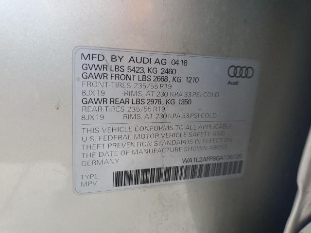 2016 AUDI Q5 PREMIUM WA1L2AFP8GA136120