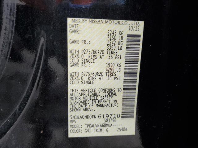 2015 NISSAN ARMADA SV 5N1BA0ND0FN619710