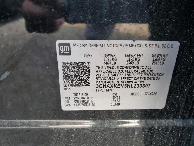 2022 CHEVROLET EQUINOX LT - 3GNAXKEV3NL233307