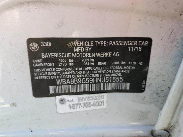 2017 BMW 330 I WBA8B9G59HNU51555