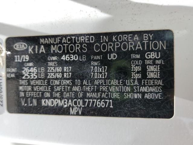 2020 KIA SPORTAGE L KNDPM3AC0L7776671