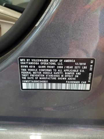 2017 VOLKSWAGEN PASSAT R-LINE - 1VWDT7A30HC045831