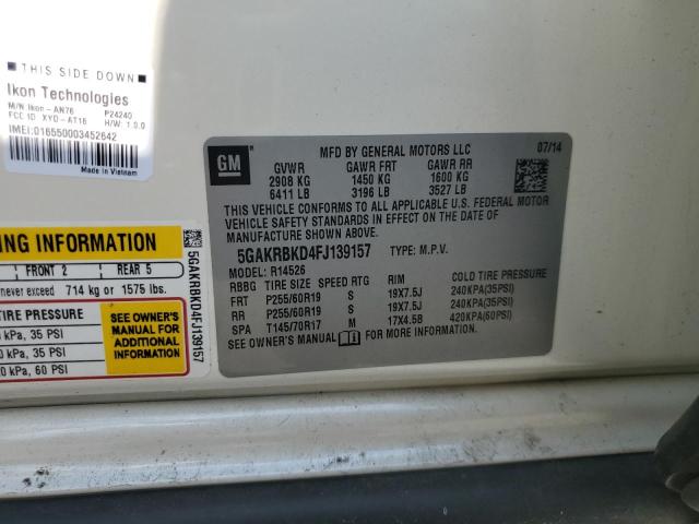 2015 BUICK ENCLAVE 5GAKRBKD4FJ139157