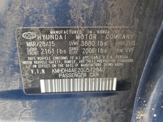 2016 HYUNDAI ELANTRA SE - KMHDH4AE2GU512840