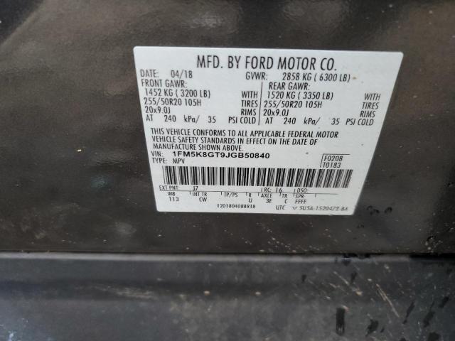 2018 FORD EXPLORER S 1FM5K8GT9JGB50840