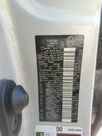 2015 TOYOTA COROLLA L 2T1BURHE6FC347610