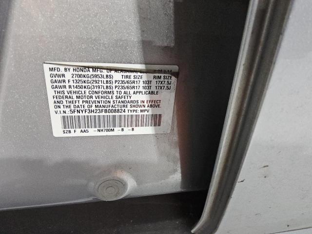 2015 HONDA PILOT LX 5FNYF3H23FB008824