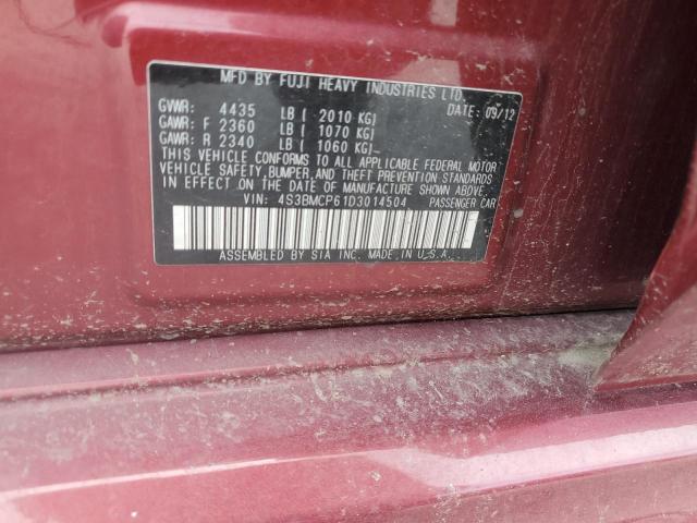 2013 SUBARU LEGACY 2.5 - 4S3BMCP61D3014504
