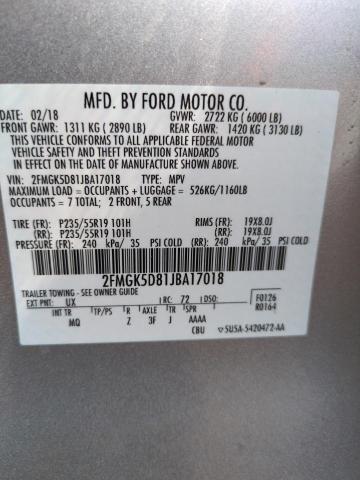 2018 FORD FLEX LIMIT 2FMGK5D81JBA17018