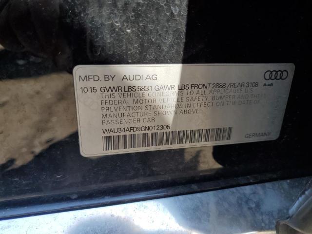2016 AUDI A8 L QUATT WAU34AFD9GN012305