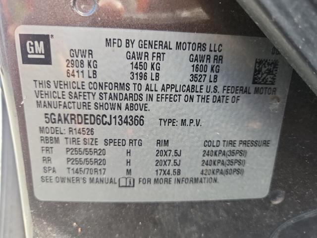 2012 BUICK ENCLAVE - 5GAKRDED6CJ134366