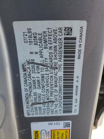 2022 HONDA CIVIC LX 2HGFE2F25NH517055