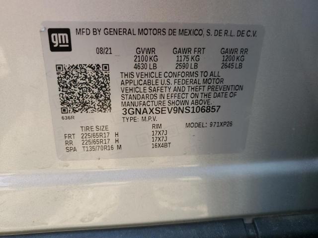 2022 CHEVROLET EQUINOX LS 3GNAXSEV9NS106857