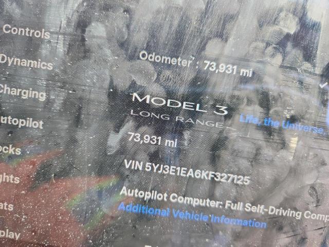 2019 TESLA MODEL 3 5YJ3E1EA6KF327125