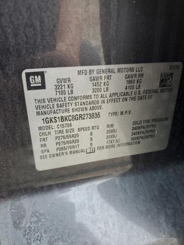 2016 GMC YUKON SLT 1GKS1BKC8GR273836