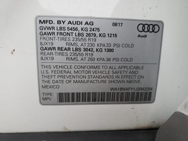 2018 AUDI Q5 PREMIUM WA1BNAFY1J2042254