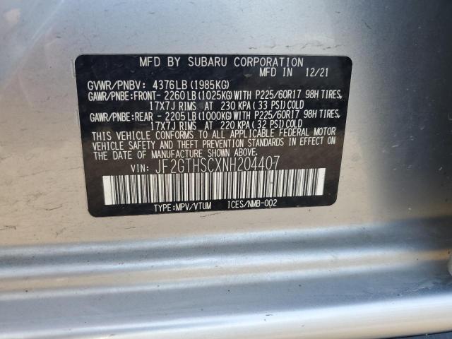2022 SUBARU CROSSTREK JF2GTHSCXNH204407